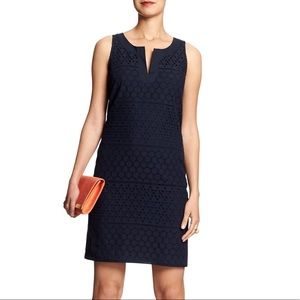 Banana Republic Navy Blue Eyelet Lace Dress
